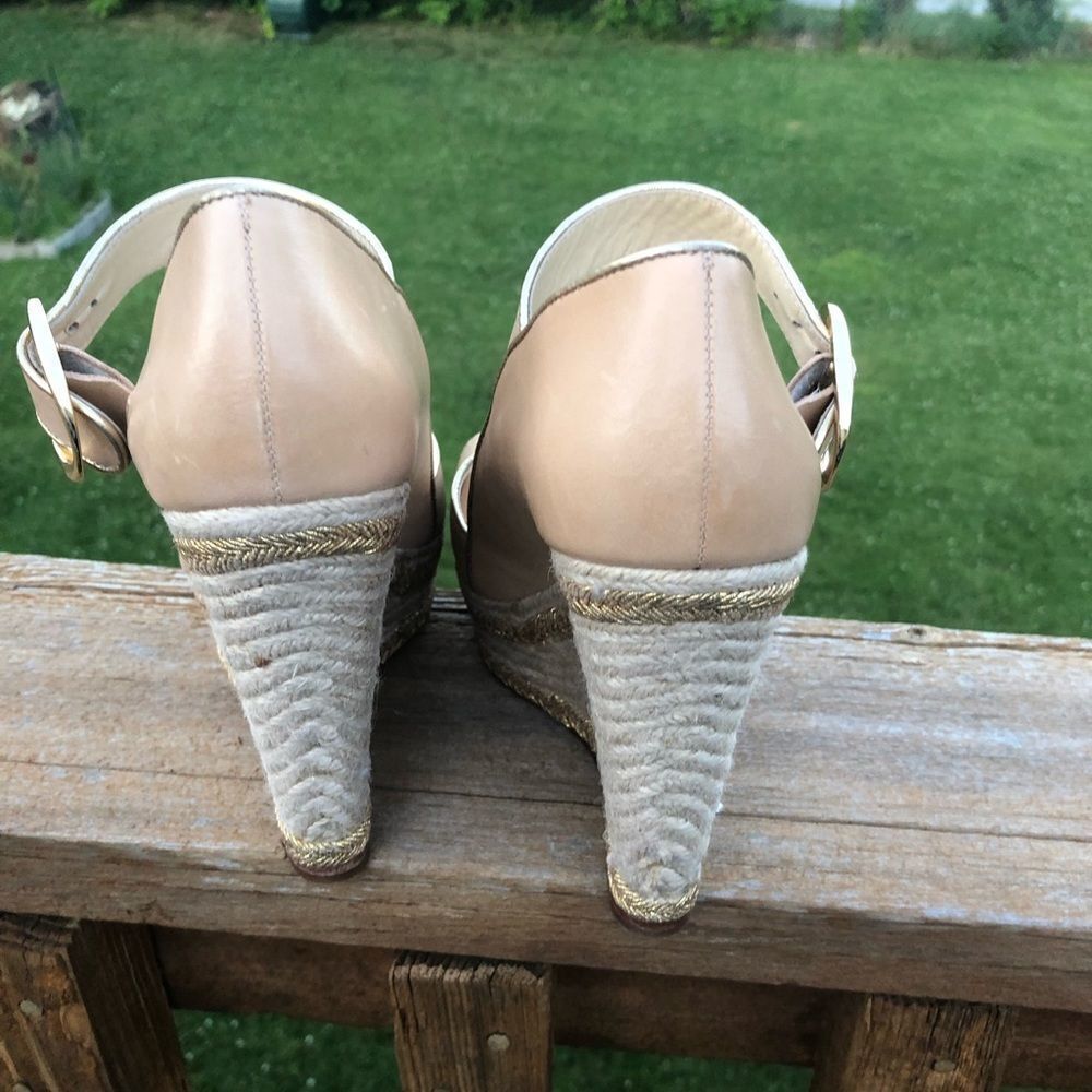 Rachel Zoe peep toe nude wedge buckle heels, size 7.5 - Picture 12 of 12